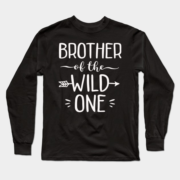 Brother Of The Wild One Shirt Funny 1St Birthday Safari Gift Long Sleeve T-Shirt by Kellers